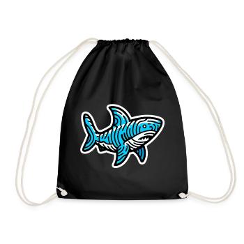 Shark - Drawstring Bag - black - Front
