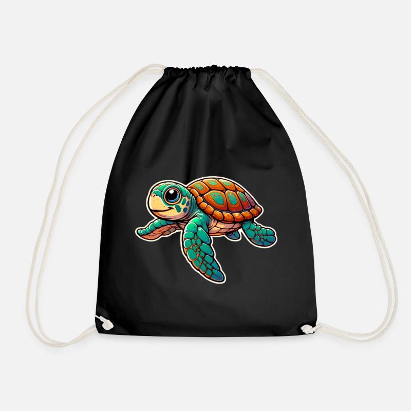 Schildkröte - Turnbeutel - Schwarz