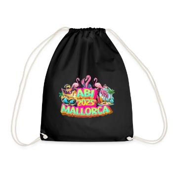 Abi 2025 Mallorca Malle Party Celebrate Beer Flamingo - Drawstring Bag - black - Front