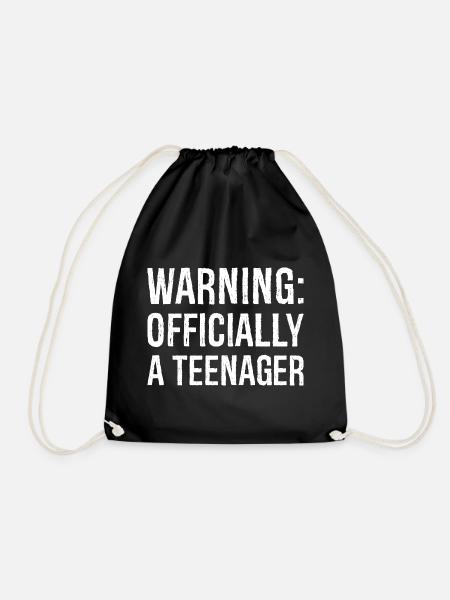 warning officially a teenager - Turnbeutel - Schwarz
