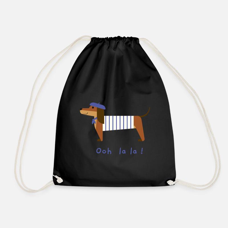 Dackel Ooh la la - Turnbeutel - Schwarz