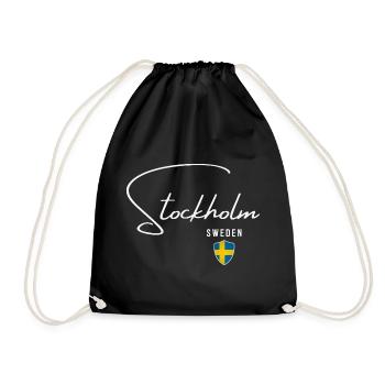 Stockholm, Suède, design minimaliste élégant - Sac de sport léger - noir - Devant