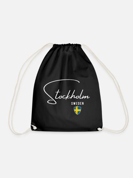 Stockholm, Schweden, minimalistisches, elegantes Design - Turnbeutel - Schwarz