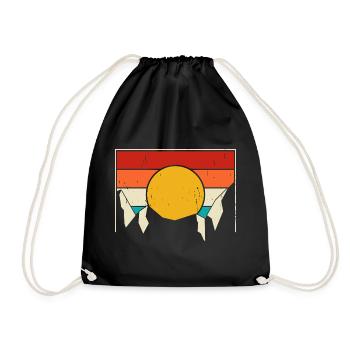 Hiking Hiker Mountaineer Gift - Drawstring Bag - black - Front