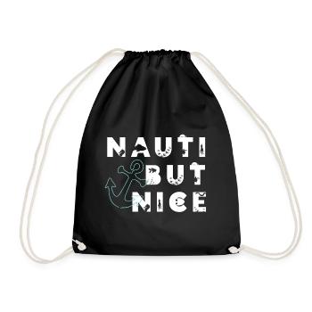 Nauti mais gentil – Cadeau de jeux de mots à la voile - Sac de sport léger - noir - Devant