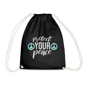 Protect Your Peace Mental Health Mindfulness - Drawstring Bag - black - Front