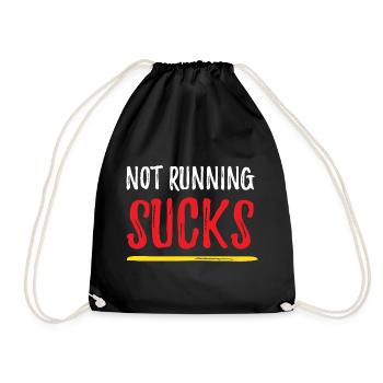 Not Running Sucks - Drawstring Bag - black - Front