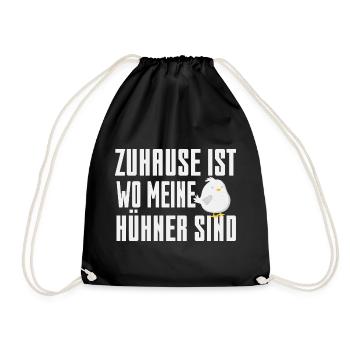 Zu Hause wo meine Hühner sind - Turnbeutel - Schwarz - Vorne