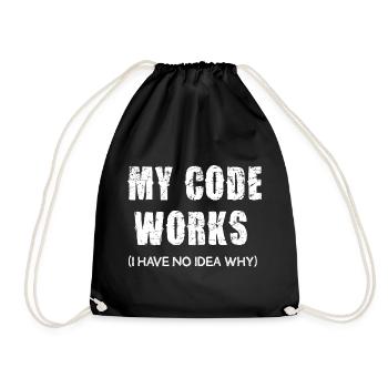 My Code Works I Have No Idea Why - Turnbeutel - Schwarz - Vorne