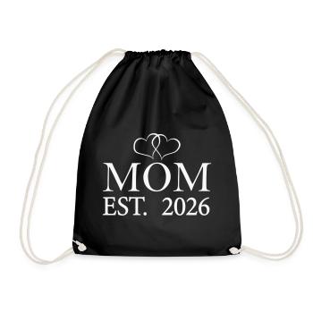 Mom Est. 2026  - Turnbeutel - Schwarz - Vorne
