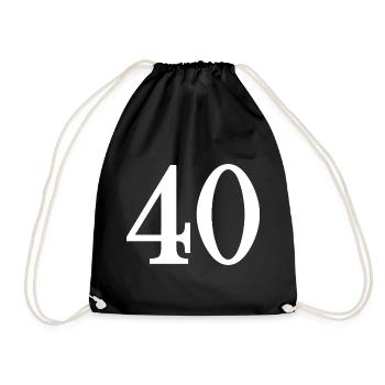 40. 40 YEARS. 40th ANNIVERSARY. 40 YEARS ANNIVERSARY. - Drawstring Bag - black - Front