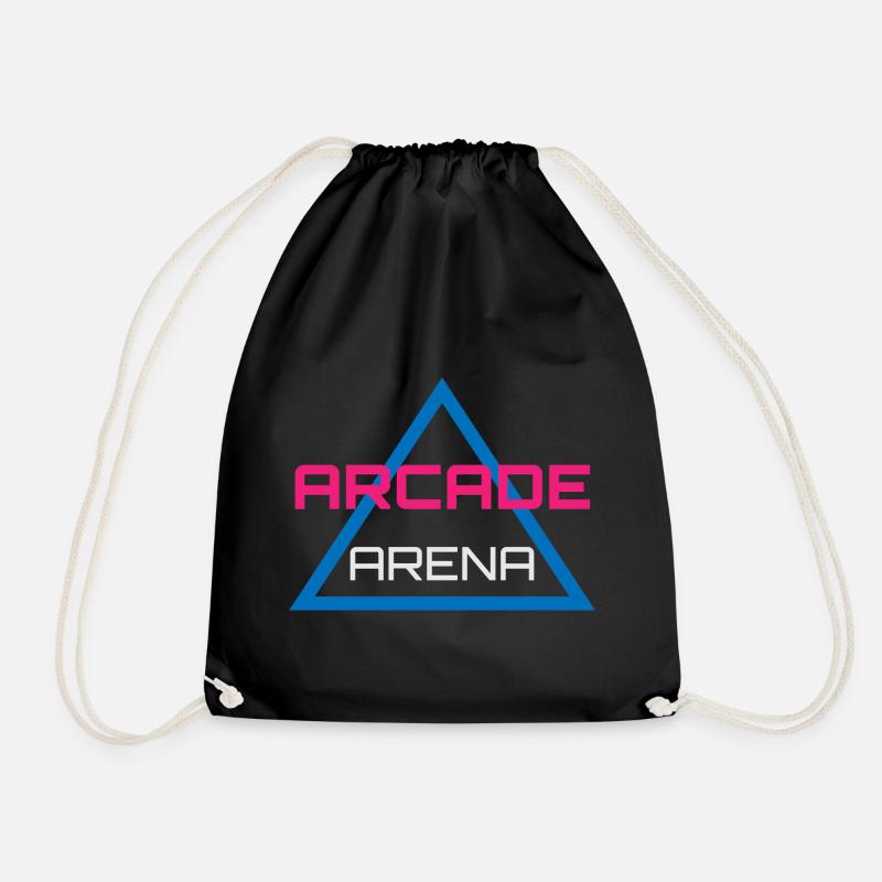Retro-Gaming-Neon-Design - Turnbeutel - Schwarz