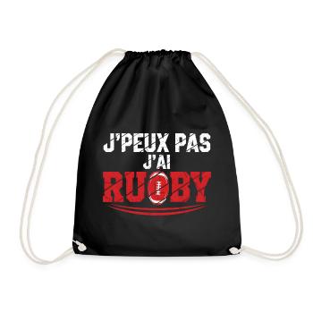 J’peux pas j’ai Rugby - Sac de sport léger - noir - Devant