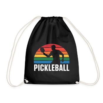 Silhouette du coucher de Pickleball - Sac de sport léger - noir - Devant
