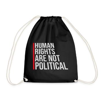 Human Rights Are Not Political Menschenrechte Logo - Drawstring Bag - black - Front