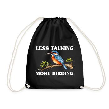 Bird Watching Birding Bird Watcher Bird Nerd - Drawstring Bag - black - Front
