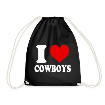 I Love Funny Funny Cowboys Witty - Drawstring Bag - black - Front