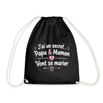 Secret Papa et Maman vont se marier - Sac de sport léger - noir - Devant