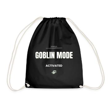 Goblin Mode Activated - Funny Meme Dark Humor - Drawstring Bag - black - Front