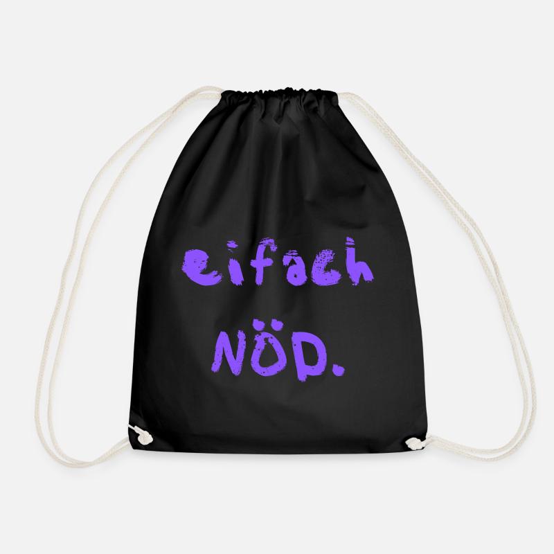eifach NÖD. in lila  - Turnbeutel - Schwarz