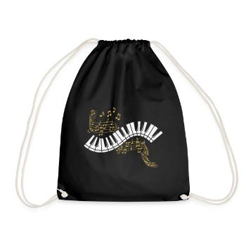 Partition de piano Musique de piano Musique Musicien Clavier - Sac de sport léger - noir - Devant