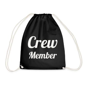 Crew Member Script Handwriting Team Staff Event - Drawstring Bag - black - Front