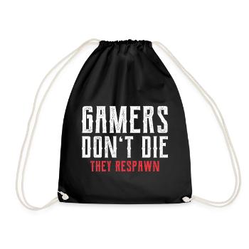 Gamers Respawn - Turnbeutel - Schwarz - Vorne