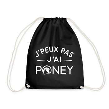 Poney Humour Cadeau Passionné d'Équitation - Sac de sport léger - noir - Devant