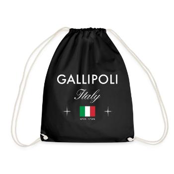 Gallipoli, Italie, coordonnées Souvenir de voyage - Sac de sport léger - noir - Devant