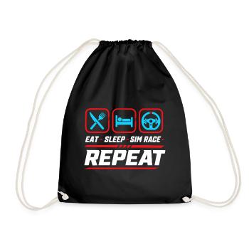 Répétition de la course Sleep Sim pour les fans de sim racing - Sac de sport léger - noir - Devant