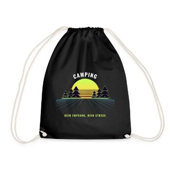 Camping Retro Sonnenuntergang Vintage 80er - Turnbeutel - Schwarz - Vorne
