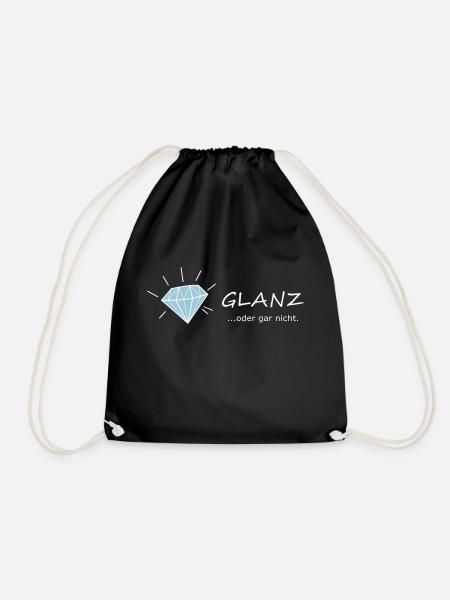 GLANZ oder gar nicht, mit Diamant, Glamour - Turnbeutel - Schwarz