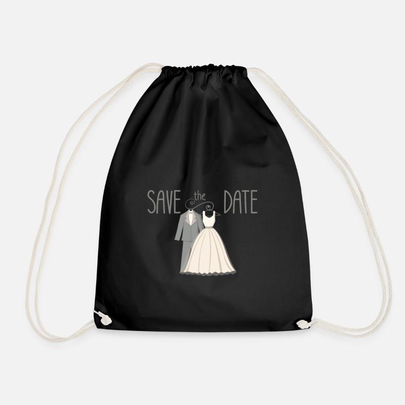 Hochzeit Save The Date Illustration - Turnbeutel - Schwarz