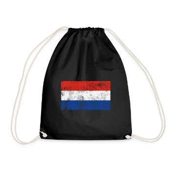 Drapeau Pays-Bas Drapeau Grunge Retro Vintage - Sac de sport léger - noir - Devant