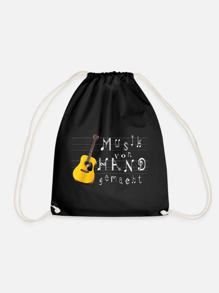Akustik Gitarre Musik - Turnbeutel - Schwarz