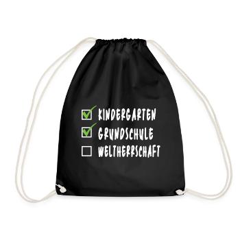 Kindergarten Grundschule Weltherrschaft - Turnbeutel - Schwarz - Vorne
