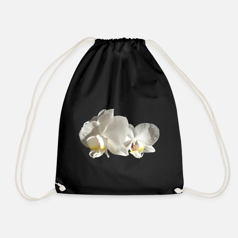 Orchidee weiß - Turnbeutel - Schwarz