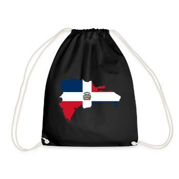 Dominican Republic flag map flag - Drawstring Bag - black - Front
