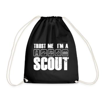Vertrauen: Ich bin Scout i am a Scout Pfadfinder - Turnbeutel - Schwarz - Vorne