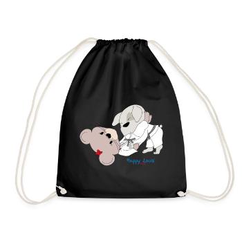 Happy Louis - BJJ - Drawstring Bag - black - Front