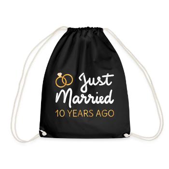 Just Married 10 Years Ago IV - Drawstring Bag - black - Front