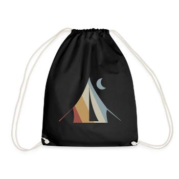 Camping Retro Style Vintage - Drawstring Bag - black - Front