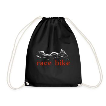 Race bike - Drawstring Bag - black - Front