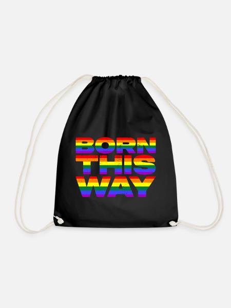 Born This Way Rainbow LGBTQIA+ CSD Gay Pride - Turnbeutel - Schwarz