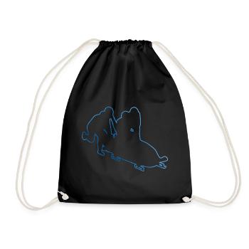 Zweierbob Damen Bob Bobsport Bob fahren Herren - Turnbeutel - Schwarz - Vorne