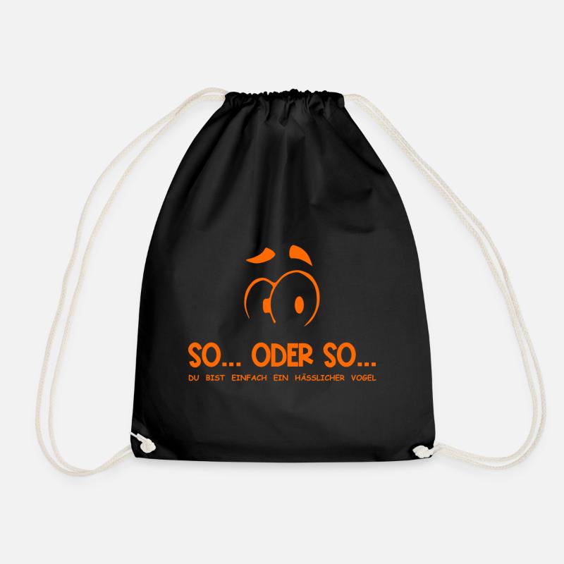 So...Oder So: Hässlicher Vogel - Orange - Turnbeutel - Schwarz