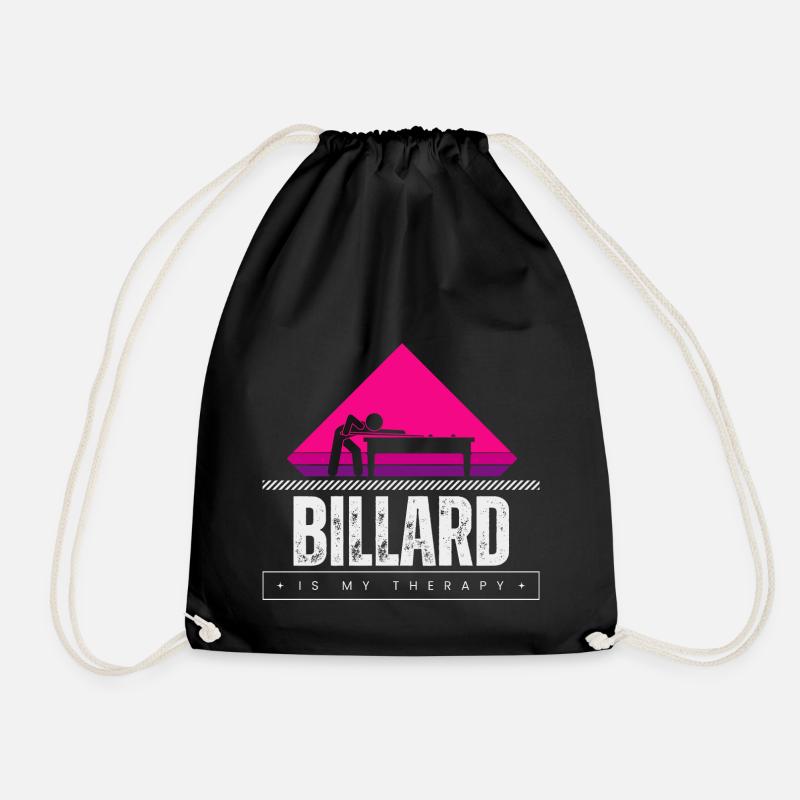 Billiards is my therapy - Drawstring Bag - black