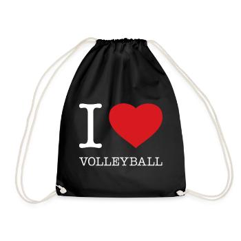 I LOVE VOLLEYBALL - Drawstring Bag - black - Front