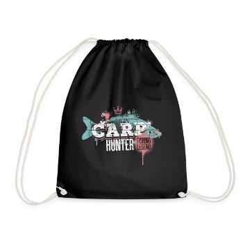 Karpfen Carp Hunter Angeln Angler Fisch Graffiti - Turnbeutel - Schwarz - Vorne