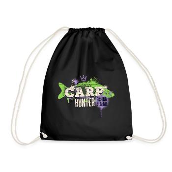Karpfen Carp Hunter Angeln Angler Fisch Graffiti - Turnbeutel - Schwarz - Vorne